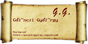 Gönczi György névjegykártya