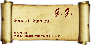 Gönczi György névjegykártya